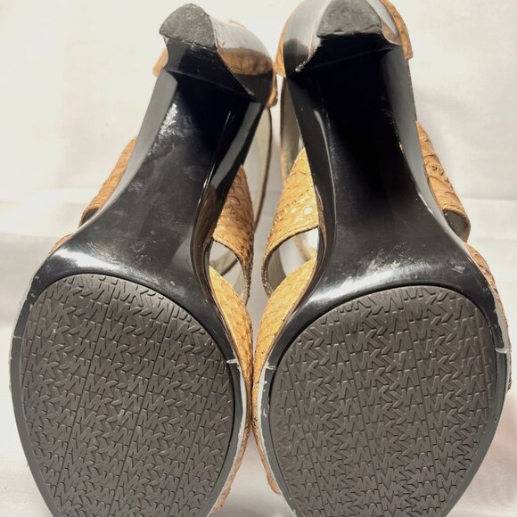 Michael Michael Kors-Women's Tan/Camel Leather-3 3/4" Heels-Unique 7 1/2-Zipper - Picture 15 of 16